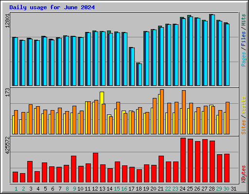 Daily usage for June 2024