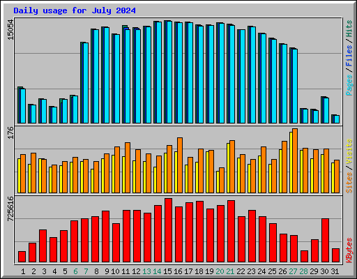 Daily usage for July 2024