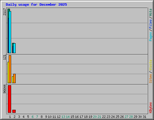 Daily usage for December 2025