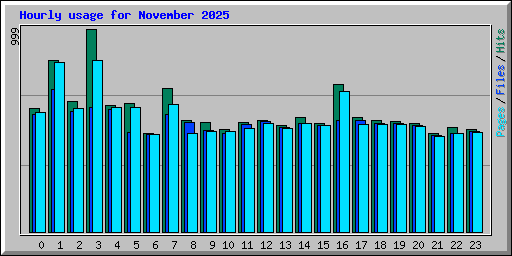 Hourly usage for November 2025