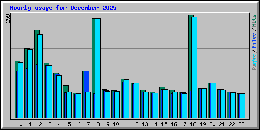 Hourly usage for December 2025